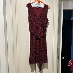 Mix by 41 Hawthorn Maroon Geometric “wrap”  Dress